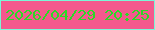 文字の大きさ：2、枠の色：7af7d7、背景の色：f4598d、文字の色：2cd926 無料ブログパーツのブログ時計