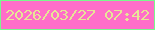 文字の大きさ：3、枠の色：7af88d、背景の色：ff6ec9、文字の色：e7e596 無料ブログパーツのブログ時計