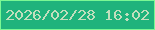 文字の大きさ：2、枠の色：7af894、背景の色：1fb37c、文字の色：c1dfbd 無料ブログパーツのブログ時計