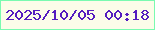 文字の大きさ：1、枠の色：7afab0、背景の色：fcfce9、文字の色：541cbf 無料ブログパーツのブログ時計