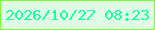 文字の大きさ：5、枠の色：7afc36、背景の色：dffbe3、文字の色：15ffa5 無料ブログパーツのブログ時計