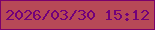 文字の大きさ：5、枠の色：7b016c、背景の色：b74957、文字の色：72007a 無料ブログパーツのブログ時計