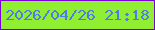 文字の大きさ：1、枠の色：7b01d2、背景の色：91ef31、文字の色：4f7bea 無料ブログパーツのブログ時計
