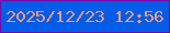 文字の大きさ：5、枠の色：7b05a4、背景の色：035ce7、文字の色：ea9a89 無料ブログパーツのブログ時計