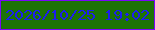 文字の大きさ：2、枠の色：7b05f9、背景の色：1d7306、文字の色：1c1ef1 無料ブログパーツのブログ時計