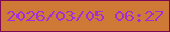 文字の大きさ：1、枠の色：7b0755、背景の色：ce7935、文字の色：a32cdb 無料ブログパーツのブログ時計