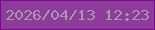 文字の大きさ：4、枠の色：7b0893、背景の色：8d3d99、文字の色：a996b0 無料ブログパーツのブログ時計