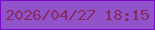 文字の大きさ：3、枠の色：7b09c7、背景の色：9053ca、文字の色：892962 無料ブログパーツのブログ時計