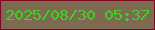 文字の大きさ：2、枠の色：7b0a20、背景の色：7e6951、文字の色：3dd421 無料ブログパーツのブログ時計