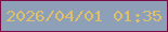 文字の大きさ：4、枠の色：7b0b45、背景の色：8e9fb8、文字の色：debf6a 無料ブログパーツのブログ時計