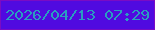 文字の大きさ：2、枠の色：7b0bc3、背景の色：500ae0、文字の色：2a9dc0 無料ブログパーツのブログ時計