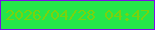 文字の大きさ：2、枠の色：7b0ee8、背景の色：25e64a、文字の色：7ad20d 無料ブログパーツのブログ時計