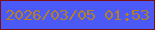 文字の大きさ：3、枠の色：7b100f、背景の色：4b5af6、文字の色：b57d26 無料ブログパーツのブログ時計
