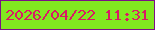 文字の大きさ：2、枠の色：7b1087、背景の色：81e820、文字の色：da1965 無料ブログパーツのブログ時計