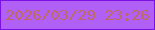 文字の大きさ：3、枠の色：7b10e5、背景の色：b060f5、文字の色：be6a62 無料ブログパーツのブログ時計