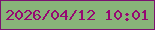 文字の大きさ：2、枠の色：7b1271、背景の色：88b479、文字の色：960872 無料ブログパーツのブログ時計
