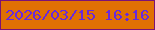 文字の大きさ：3、枠の色：7b1275、背景の色：e07003、文字の色：6829dd 無料ブログパーツのブログ時計