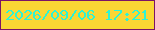 文字の大きさ：4、枠の色：7b1367、背景の色：fad634、文字の色：2df3d4 無料ブログパーツのブログ時計