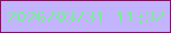 文字の大きさ：1、枠の色：7b1662、背景の色：c3b4fe、文字の色：75f294 無料ブログパーツのブログ時計