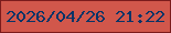 文字の大きさ：2、枠の色：7b1b1c、背景の色：d1574b、文字の色：063467 無料ブログパーツのブログ時計