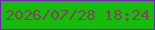文字の大きさ：2、枠の色：7b1bbf、背景の色：16bc0b、文字の色：7d4556 無料ブログパーツのブログ時計