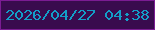 文字の大きさ：3、枠の色：7b1c93、背景の色：390b4e、文字の色：139ec8 無料ブログパーツのブログ時計