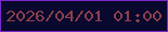 文字の大きさ：2、枠の色：7b27ca、背景の色：09082f、文字の色：8a4049 無料ブログパーツのブログ時計
