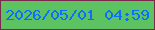文字の大きさ：3、枠の色：7b284e、背景の色：5dc362、文字の色：0b6ffe 無料ブログパーツのブログ時計