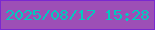 文字の大きさ：5、枠の色：7b28d0、背景の色：9d4fb6、文字の色：02cabe 無料ブログパーツのブログ時計