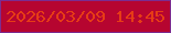 文字の大きさ：3、枠の色：7b2c90、背景の色：b60530、文字の色：e63c16 無料ブログパーツのブログ時計