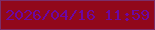 文字の大きさ：5、枠の色：7b2e6a、背景の色：91081b、文字の色：6d06a3 無料ブログパーツのブログ時計