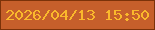 文字の大きさ：5、枠の色：7b3209、背景の色：c65f2b、文字の色：fab82c 無料ブログパーツのブログ時計