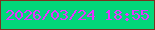 文字の大きさ：3、枠の色：7b321f、背景の色：02d77a、文字の色：e634ff 無料ブログパーツのブログ時計