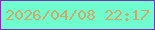 文字の大きさ：1、枠の色：7b32b4、背景の色：70fdcd、文字の色：d0a76d 無料ブログパーツのブログ時計