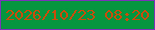文字の大きさ：2、枠の色：7b33ba、背景の色：06963f、文字の色：ca4b0a 無料ブログパーツのブログ時計