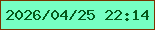 文字の大きさ：1、枠の色：7b3400、背景の色：76ffc4、文字の色：05591a 無料ブログパーツのブログ時計