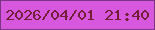 文字の大きさ：3、枠の色：7b3581、背景の色：d758de、文字の色：712035 無料ブログパーツのブログ時計