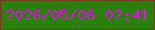 文字の大きさ：1、枠の色：7b3624、背景の色：298008、文字の色：e40ce8 無料ブログパーツのブログ時計