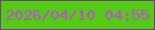 文字の大きさ：5、枠の色：7b3795、背景の色：52cc11、文字の色：c944e7 無料ブログパーツのブログ時計