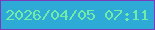 文字の大きさ：4、枠の色：7b3abc、背景の色：2eaad7、文字の色：70eca8 無料ブログパーツのブログ時計