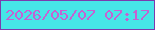 文字の大きさ：5、枠の色：7b3bae、背景の色：46e6e7、文字の色：c562d2 無料ブログパーツのブログ時計