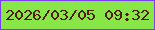 文字の大きさ：4、枠の色：7b3cf2、背景の色：88e648、文字の色：531b02 無料ブログパーツのブログ時計