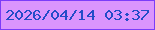 文字の大きさ：1、枠の色：7b3cf9、背景の色：da95fd、文字の色：234cc8 無料ブログパーツのブログ時計