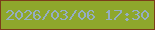 文字の大きさ：4、枠の色：7b3d1a、背景の色：8ea72c、文字の色：94adc3 無料ブログパーツのブログ時計