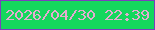 文字の大きさ：2、枠の色：7b3fbd、背景の色：14d75d、文字の色：e3acd1 無料ブログパーツのブログ時計