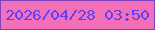 文字の大きさ：4、枠の色：7b42c0、背景の色：f370b9、文字の色：5e40f9 無料ブログパーツのブログ時計