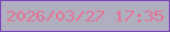 文字の大きさ：2、枠の色：7b44bd、背景の色：afafc0、文字の色：e57293 無料ブログパーツのブログ時計