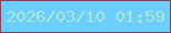 文字の大きさ：5、枠の色：7b4759、背景の色：6cceff、文字の色：ade7d0 無料ブログパーツのブログ時計