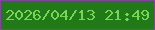 文字の大きさ：4、枠の色：7b4998、背景の色：217a17、文字の色：75d658 無料ブログパーツのブログ時計