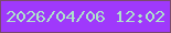 文字の大きさ：1、枠の色：7b4a6c、背景の色：9f39fb、文字の色：ade2ca 無料ブログパーツのブログ時計